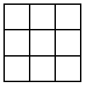 A 9-square grid (3 x 3 squares).