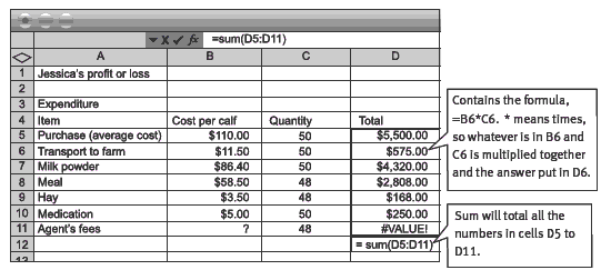 spreadsheet. 