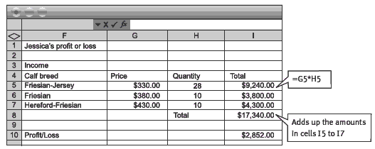 spreadsheet. 