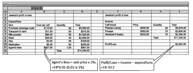 spreadsheet. 