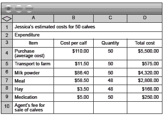 spreadsheet. 