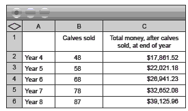 spreadsheet. 