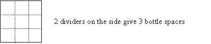 This diagram shows that 2 dividers on the side gives 3 bottle spaces.