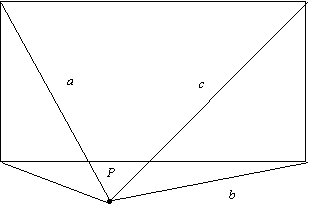 A diagram showing the position of Poppy’s helicopter as outside of the rectangular boundary.