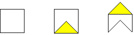 Diagram showing a process of making an altered square tessellation.