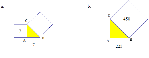 right angled triangles.