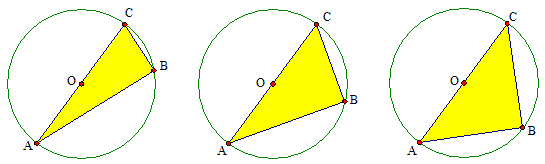 right angled triangles.