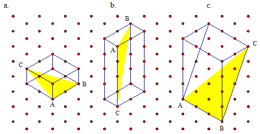 right angled triangles.