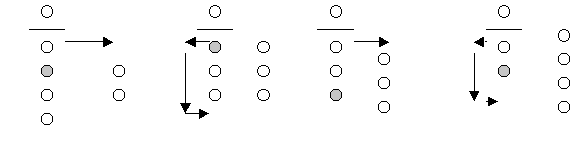 Diagrams created with counters to model each situation.