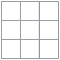 A 9-square grid (3 x 3 squares).