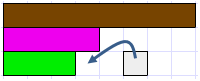 A model of a brown rod, a crimson rod, and a row consisting of a light green rod and a white rod.