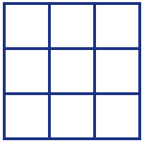 A 9-square grid (3 x 3 squares).