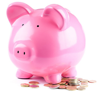 Decorative image of a piggy bank.