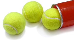 A tube of tennis balls.