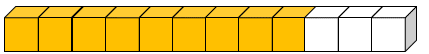 A model of 9 orange and 3 white cubes.