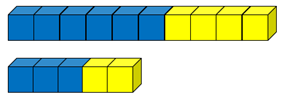 Blue and yellow cubes.