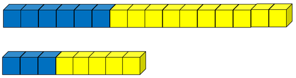 Blue and yellow cubes.