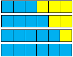 Blue and yellow cubes.