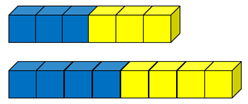 Blue and yellow cubes.