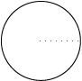 A circle with a dotted line showing a radius.