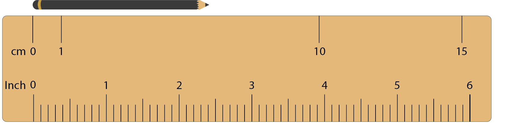  Image of a pencil and a ruler.