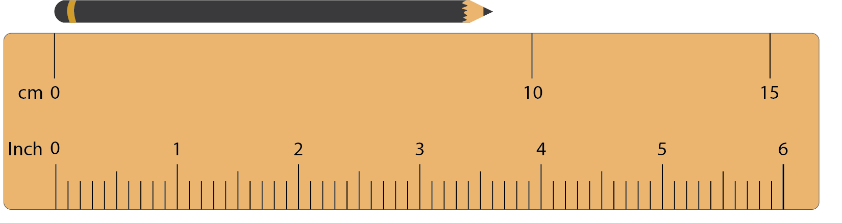  Image of a pencil and a ruler.